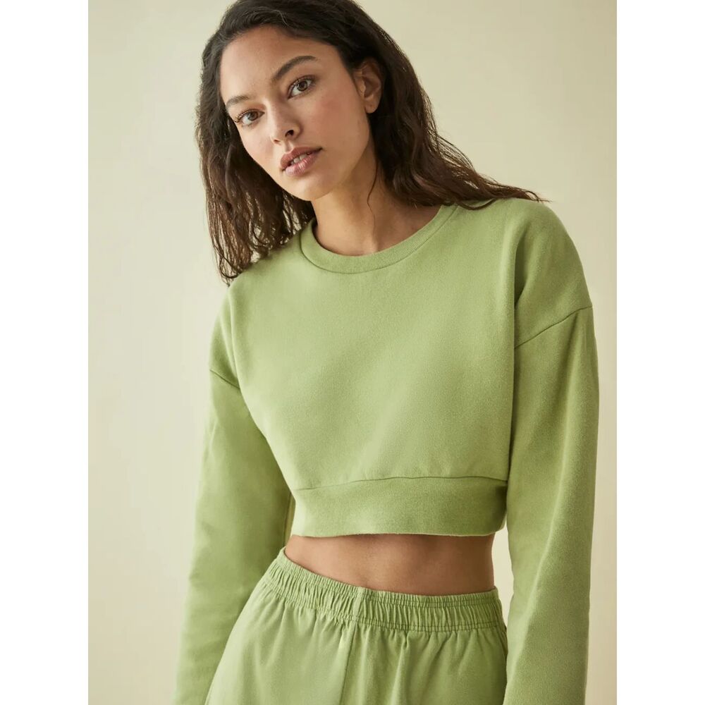 Reformation Crop Sweatshirt in Green